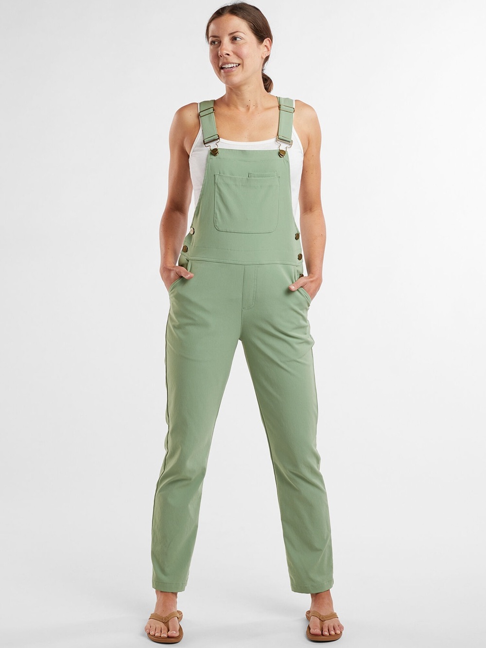 Wild Rye Light Green Women's Utility Overalls Jumpsuit